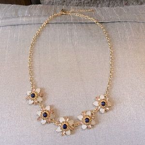 Limited Necklace - Gold with Sapphire Blue/Pink/White Stones 16”-20”
